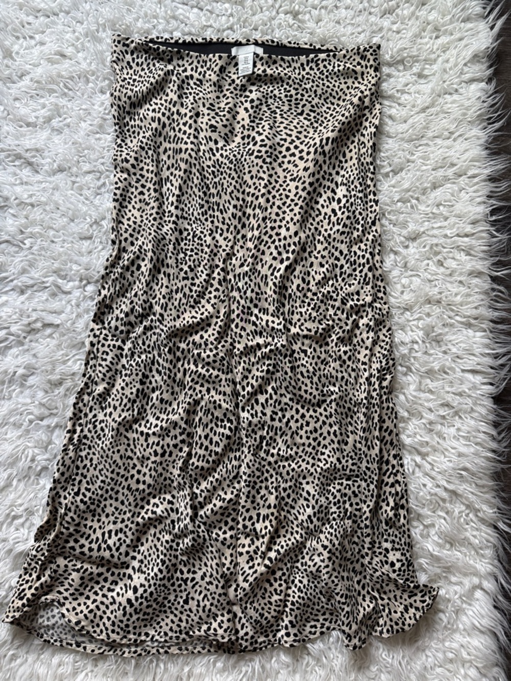 H&M Beige & Black Leopard Print Skirt